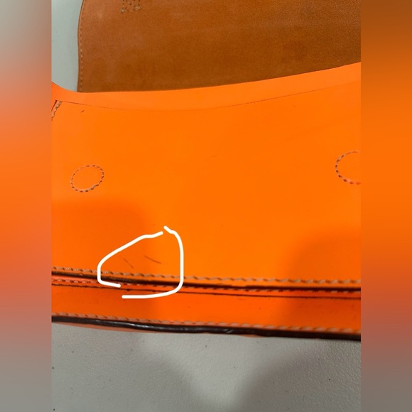 KATE SPADE‎ ESSEX SCOUT ORANGE LEATHER CAMBRIDGE SMALL CROSSBODY MESSENGER BAG - Picture 11 of 13